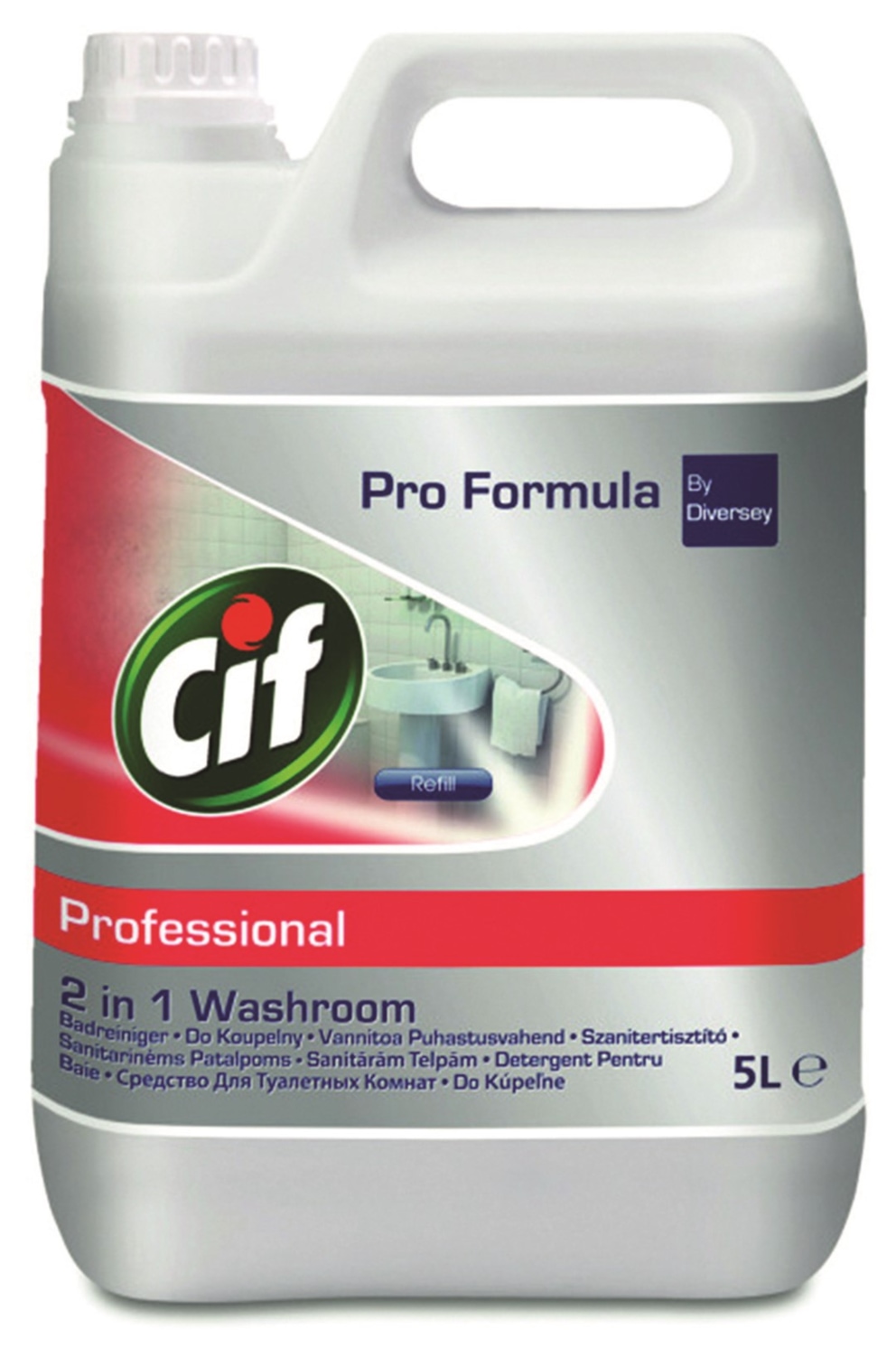 Preparat CIF Diversey 2w1, do mycia sanitariatów i łazienek, 5l