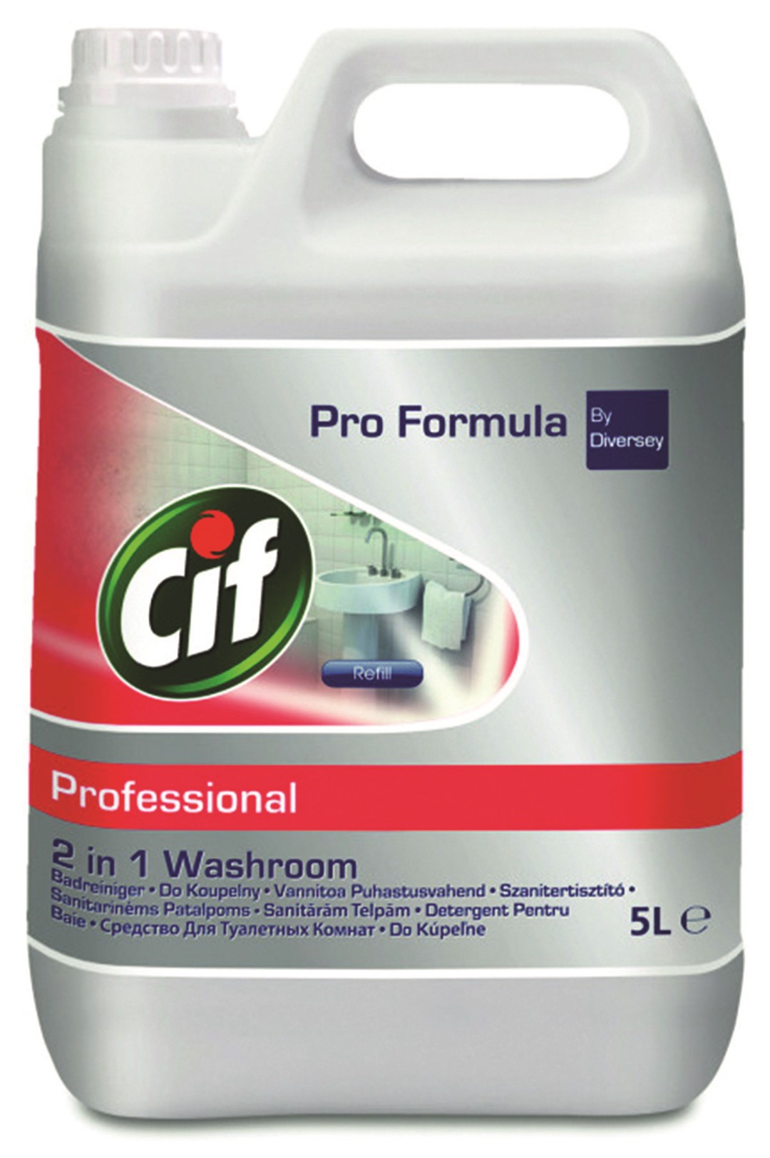 Preparat CIF Diversey 2w1, do mycia sanitariatów i łazienek, 5l