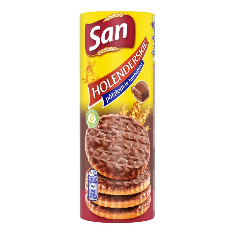 CIASTKA SAN ŁAKOTKI HOLENDERSKIE Z CZEKOLADĄ 170G MONDELEZ