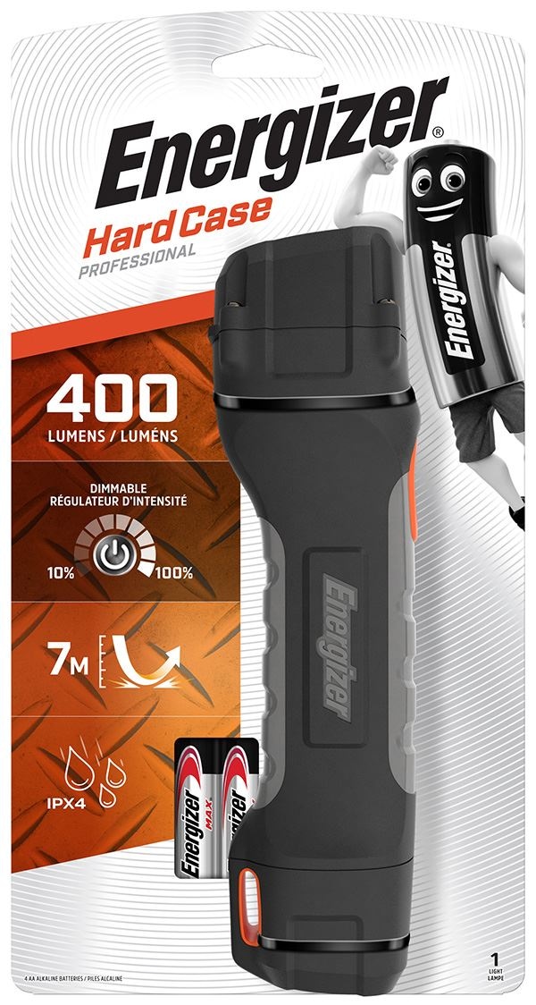 Latarka ENERGIZER Hard Case Profesional Led + 4szt. baterii AA, czarna