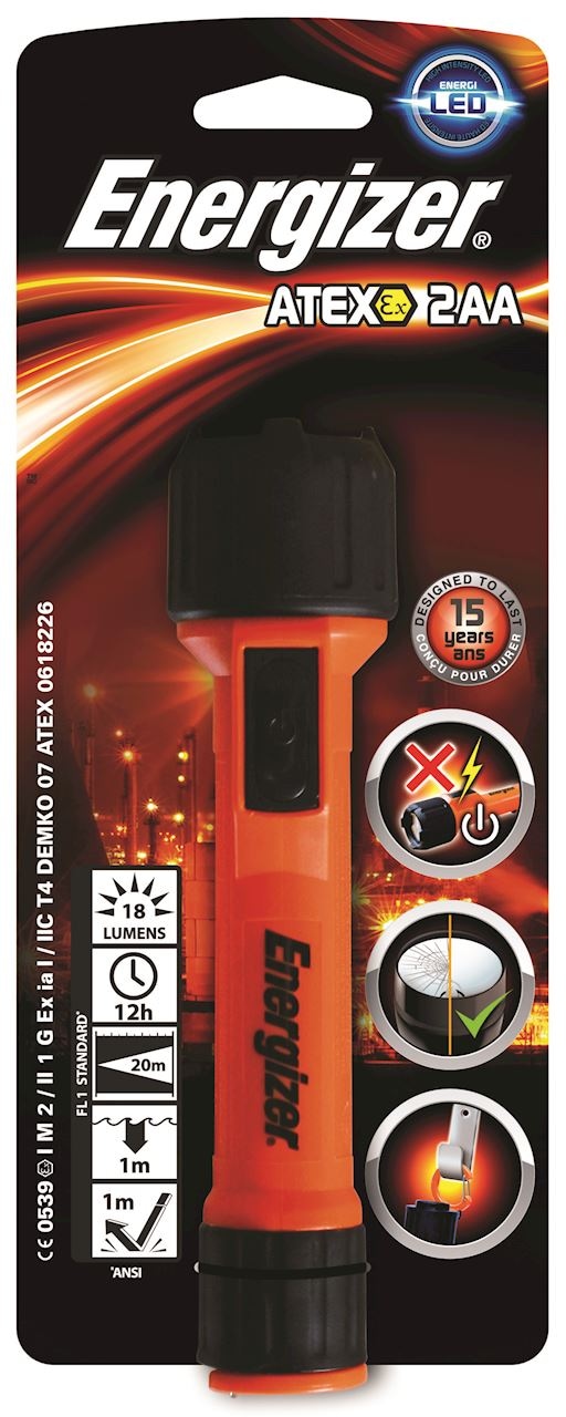 Latarka ENERGIZER Mine Atex Led 2AA, pomarańczowa