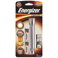Latarka ENERGIZER Metal + 2szt. baterii AA, srebrna