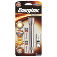 Latarka ENERGIZER Metal + 2szt. baterii AA, srebrna