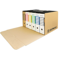 Pudło archiwizacyjne wzmocnione DONAU, karton, zbiorcze, przednie, brązowe