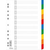 Przekładki DONAU, PP, A4, 225x297mm, 10+1 kart, mix kolorów