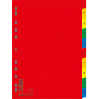 Przekładki DONAU, PP, A4, 230x297mm, 1-10, 10 kart, mix kolorów
