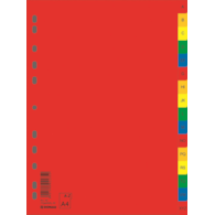 Przekładki DONAU, PP, A4, 230x297mm, A-Z, 16 kart, mix kolorów