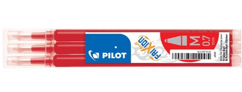 Wkład do wymazywalnego pióra kulkowego PILOT FRIXION 0,7 czerwony 3 szt.