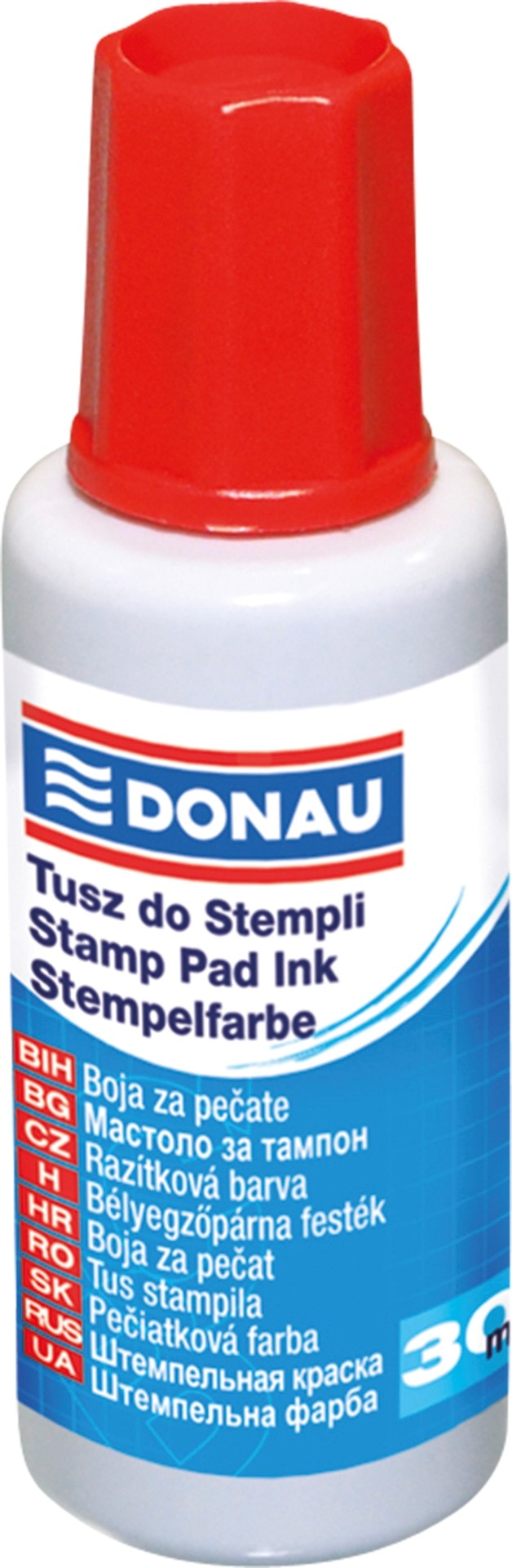 Tusz do pieczątek DONAU, 30ml, czerwony