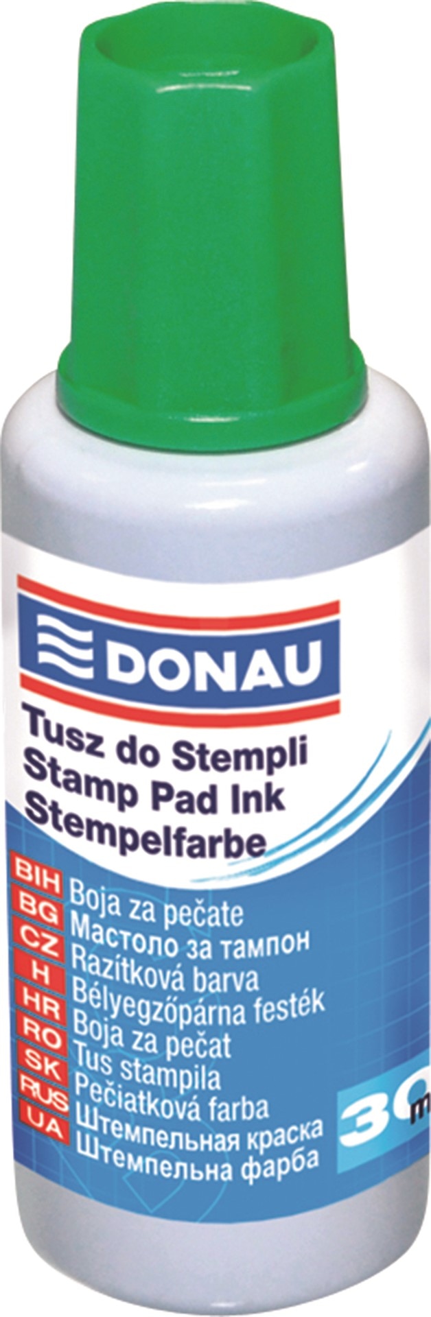 Tusz do pieczątek DONAU, 30ml, zielony