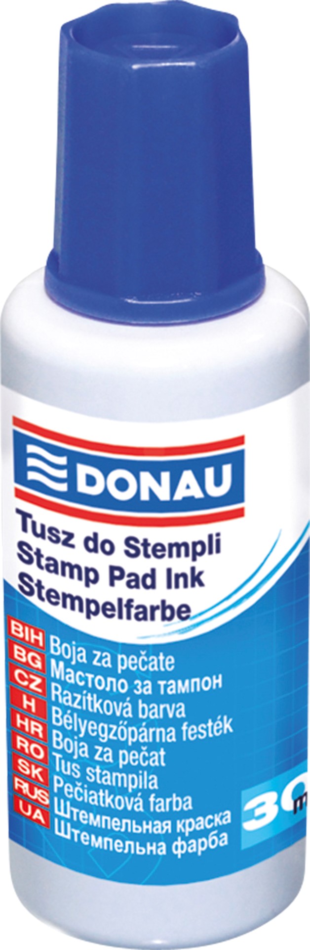 Tusz do pieczątek DONAU, 30ml, niebieski