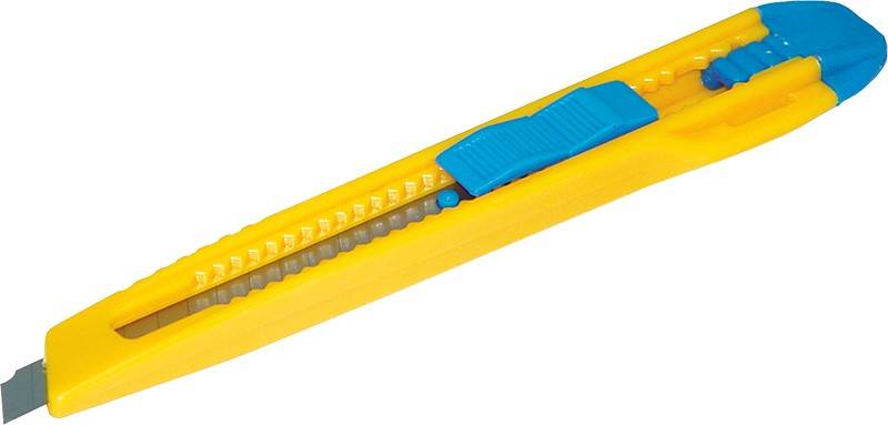 Nóż biurowy DONAU 9mm, plastikowy, z blokadą, niebiesko-żółty