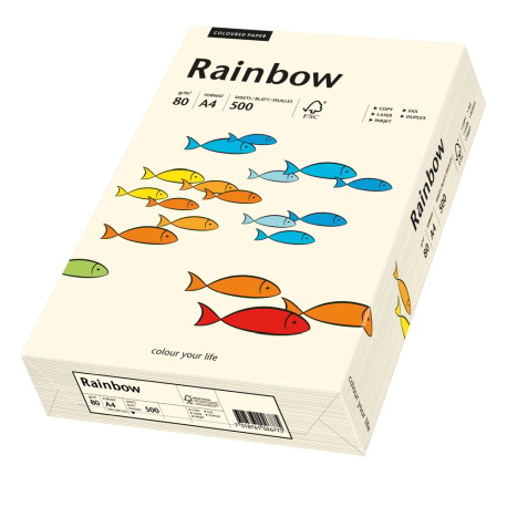 Papier ksero kremowy A4/80g 500 arkuszy Rainbow