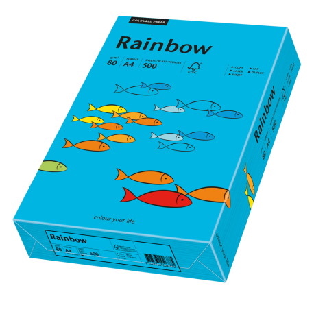 Papier ksero niebieski A4/80g 500 arkuszy Rainbow