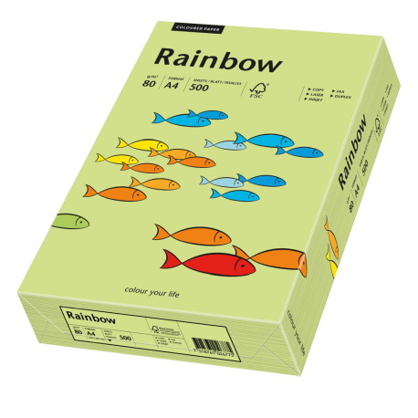 Papier ksero jasnozielony A4/80g 500 arkuszy Rainbow