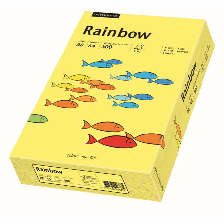 Papier ksero żółty A4/160g 250 arkuszy Rainbow