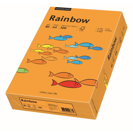 Papier ksero pomarańczowy A4/80g 500 arkuszy Rainbow