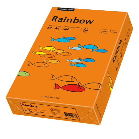 Papier ksero ciemnopomarańczowy A4/160g 250 arkuszy Rainbow