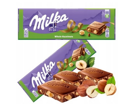 CZEKOLADA MILKA WHOLE HAZELNUTS 250G MONDELEZ