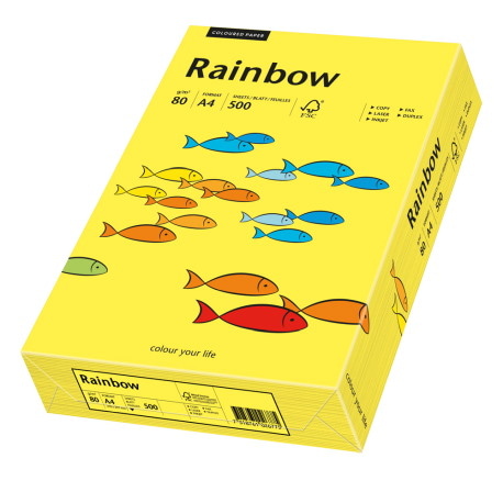 Papier ksero słoneczny żółty A4/80g 500 arkuszy Rainbow