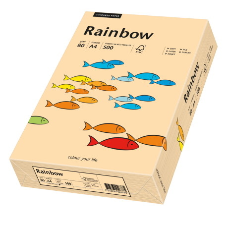 Papier ksero łososiowy A4/80g 500 arkuszy Rainbow