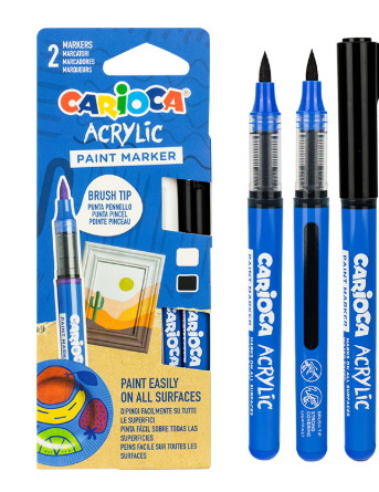 Markery akrylowe z pędzelkiem CARIOCA blister 2 kolor