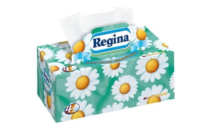 Chusteczki Regina w kartoniku 4 warstw 96szt/opak