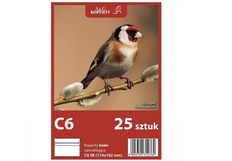 Koperty białe C6 SK (114 x 162 mm) 25 szt.