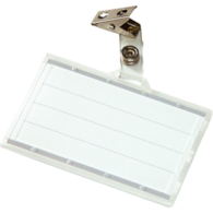 Identyfikator DONAU, z klipsem, twardy, transparentny