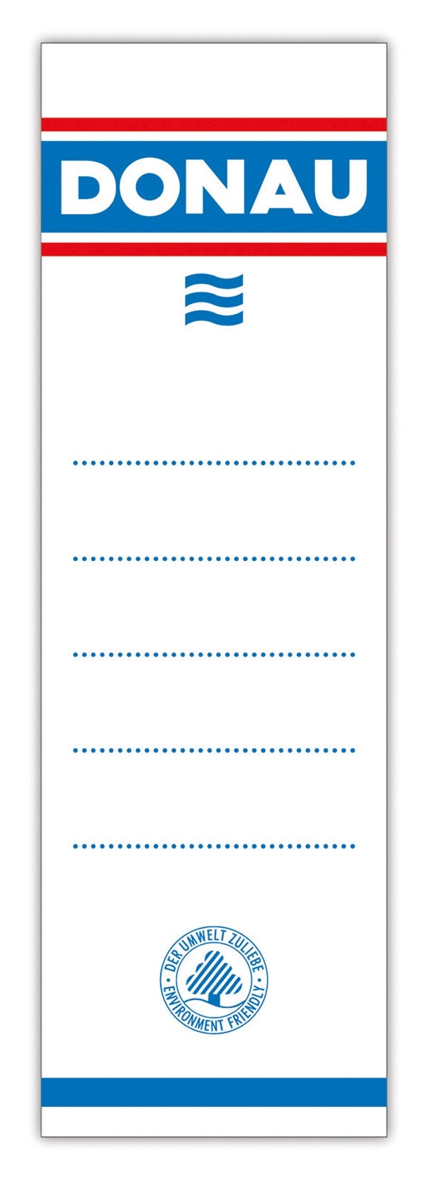 Etykiety samoprzylepne do segregatora DONAU, 54x153mm, jednostronne, 20szt.