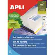 Etykiety uniwersalne APLI, 97x67,7mm, prostokątne, białe 100 ark.
