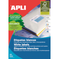 Etykiety uniwersalne APLI, 99,1x57mm, zaokrąglone, białe 100 ark.