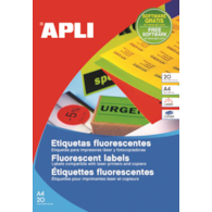 Etykiety uniwersalne APLI, 64x33,9mm, FSC, fluorescencyjne, pomarańczowe