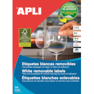 Etykiety usuwalne APLI, 64,6x33,8mm, prostokątne, białe