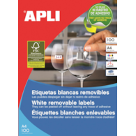 Etykiety usuwalne APLI 17,8x10,0mm, zaokrąglone, białe, 25 ark.