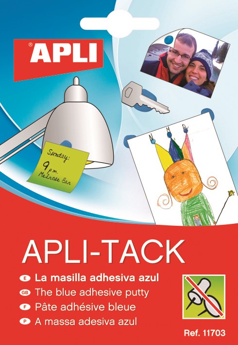 Masa mocująca APLI  Apli-Tack, w bloku, 57g, niebieska
