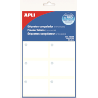 Etykiety mrozoodporne APLI, w bloczku, 10 arkuszy, 60 etykiet, białe