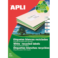 Etykiety ekologiczne APLI, 105x148mm, prostokątne, białe