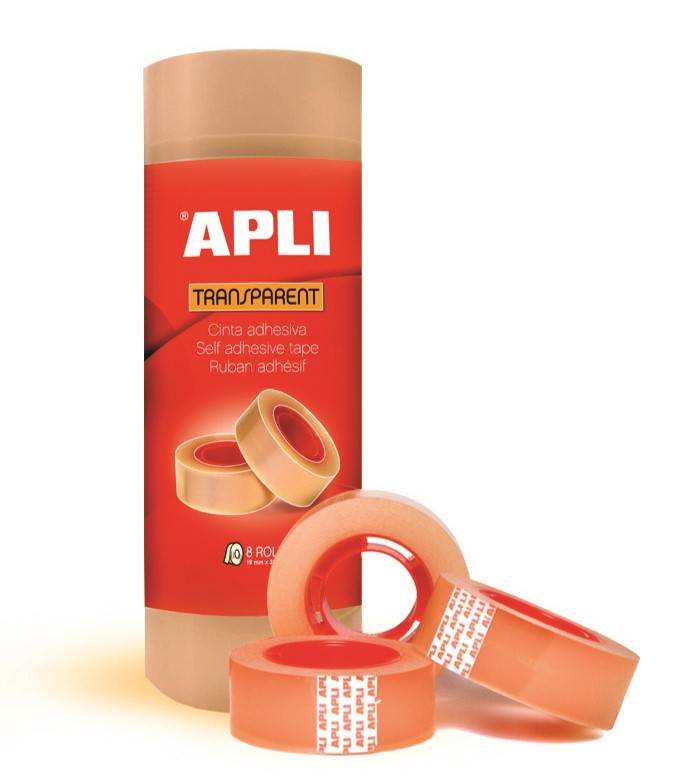 Taśma samoprzylepna APLI, 19mm, 33m, 8szt.