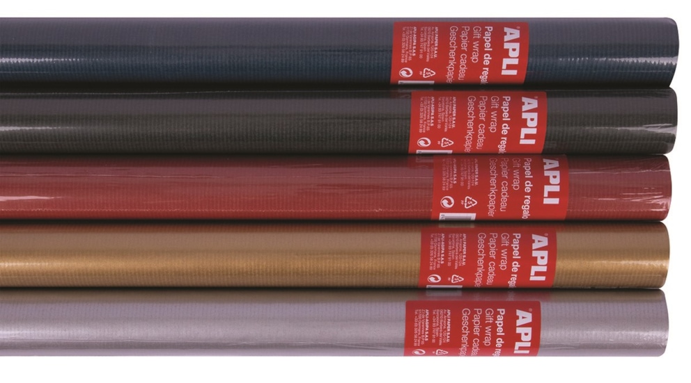 Papier prezentowy APLI Kraft, 2x0,70 m, 60 g/m2, mix kolorów