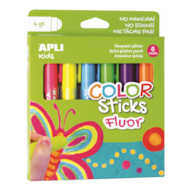 Farby w sztyfcie APLI, color sticks FLUO, 6x6 g. mix kolorów