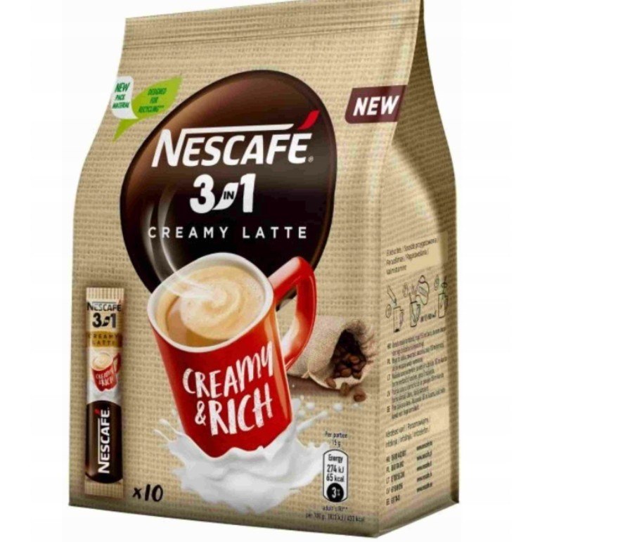 KAWA ROZPUSZCZALNA NESCAFE CREAMY LATTE BAG 3W1 10*15 g NESTLE TB