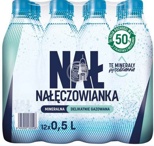WODA NAŁĘCZOWIANKA DELIKATNIE GAZOWANA 500ML NESTLE 12szt