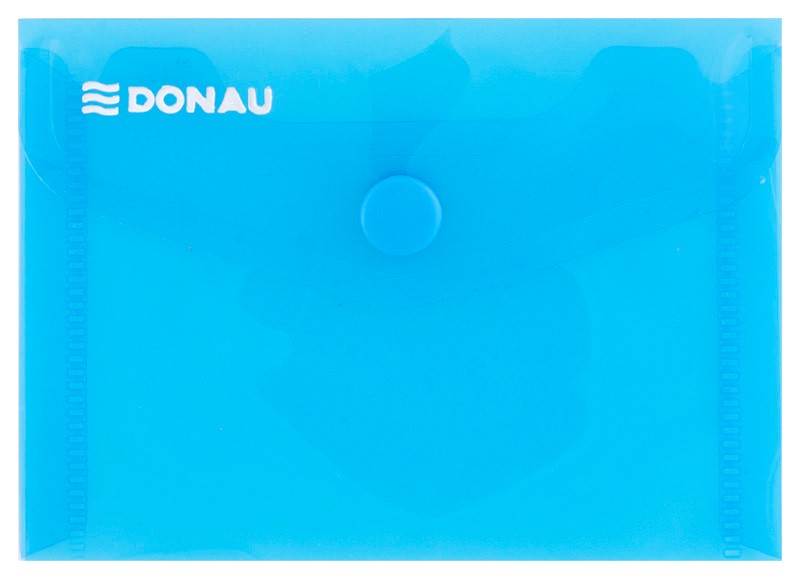 Teczka kopertowa DONAU zatrzask, PP, A7, 180mikr., niebieska