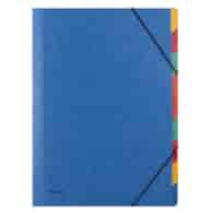 Teczka z gumką DONAU, preszpan, A4, 9 przekładek, niebieska