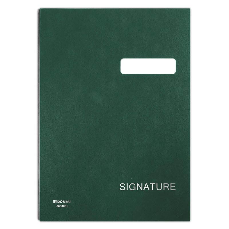 Teczka do podpisu DONAU, karton/PP, A4, 450gsm, 20-przegr., zielona