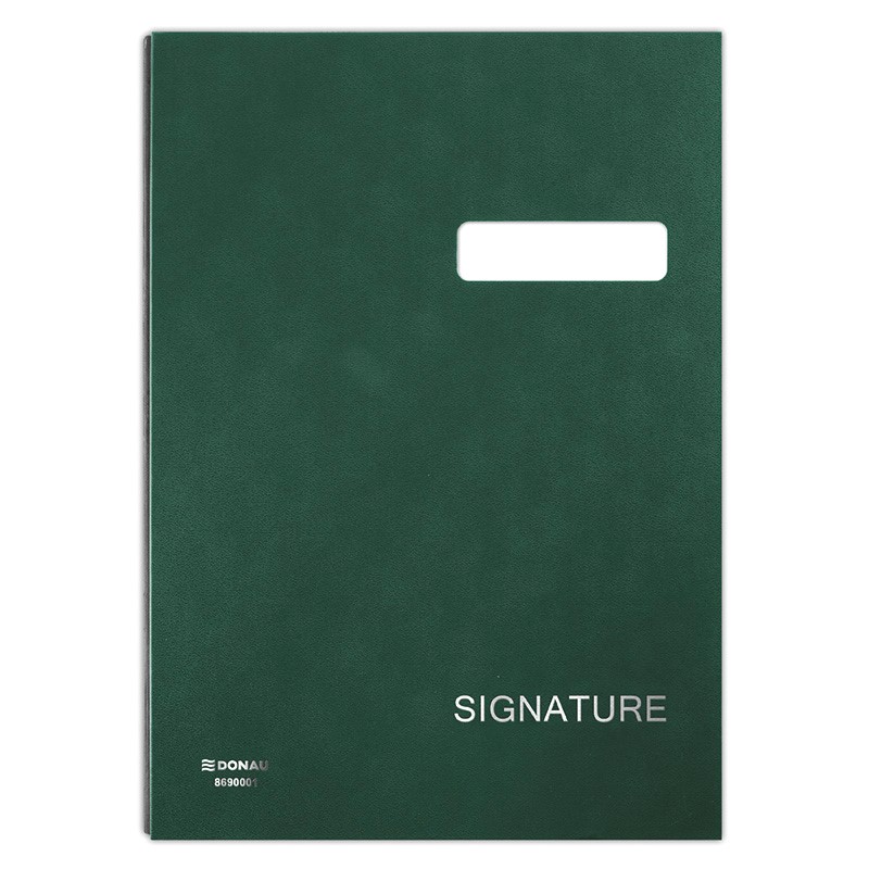 Teczka do podpisu DONAU, karton/PP, A4, 450gsm, 20-przegr., zielona