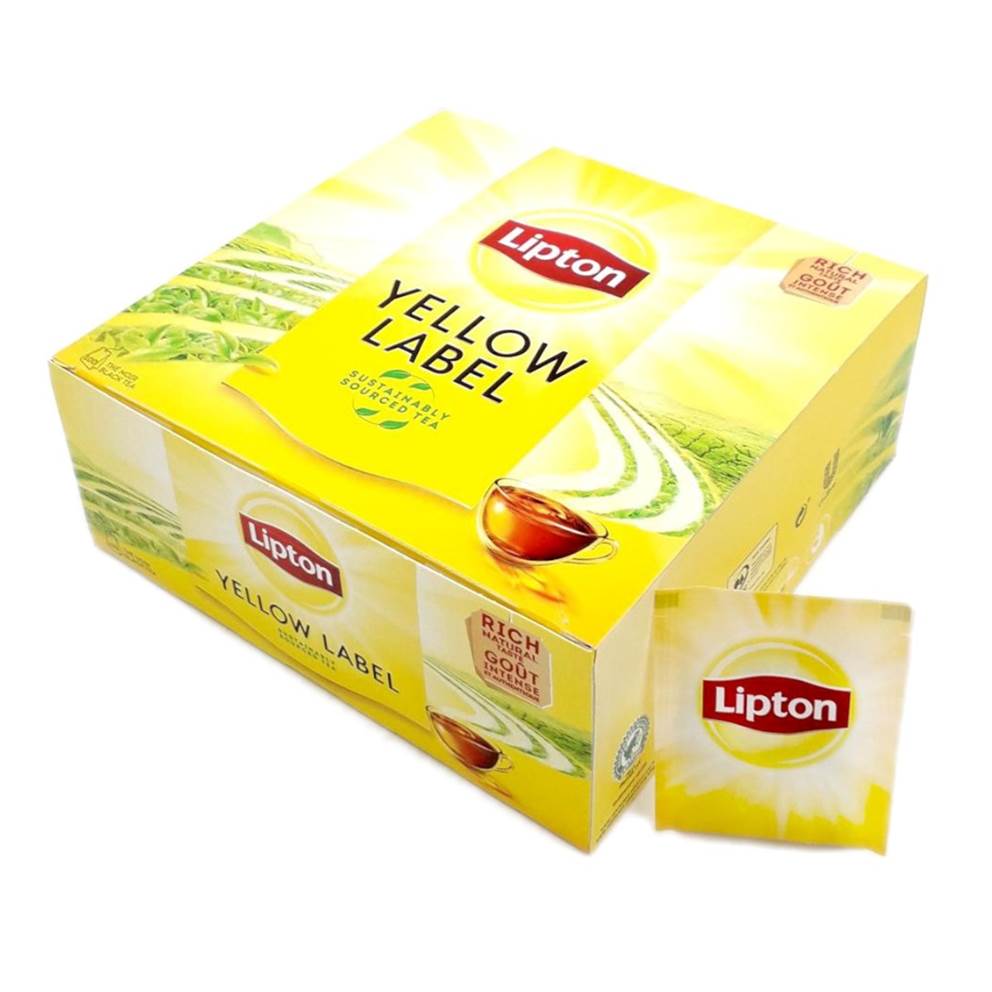 Herbata czarna Yellow Label Lipton 100 torebek z zawieszką