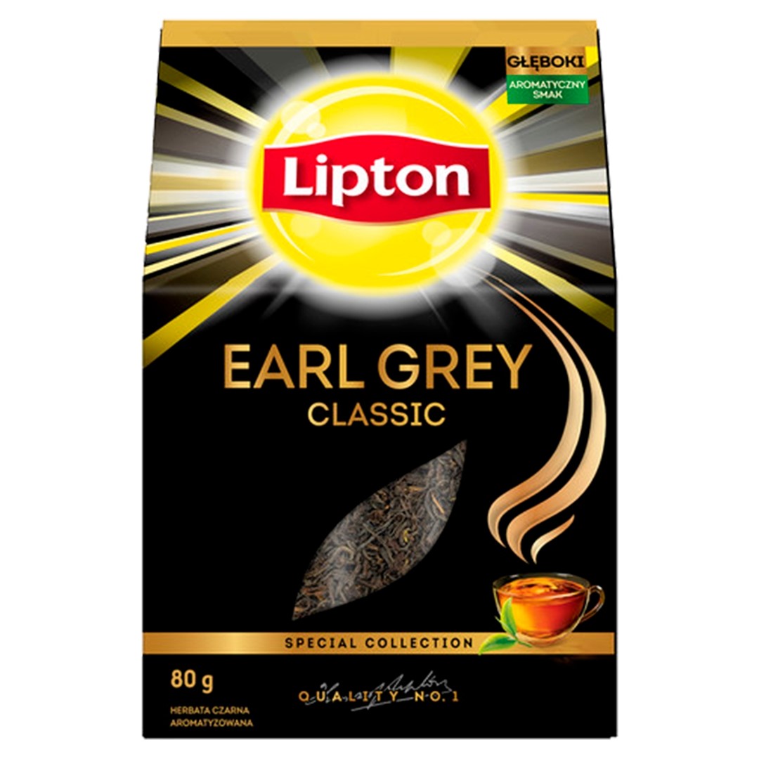 Herbata czarna liściasta Earl Grey Classic Lipton 80 g