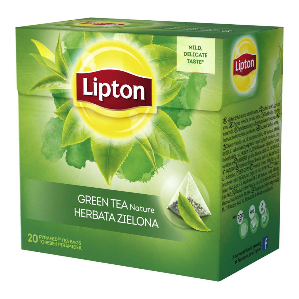 Herbata zielona Green Tea Nature Lipton 20 piramidek